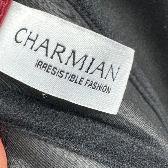 Charmian Womens Irresistible Fashion Corset Thong Matching Set Sz S Red Croc NWT - Picture 10 of 13